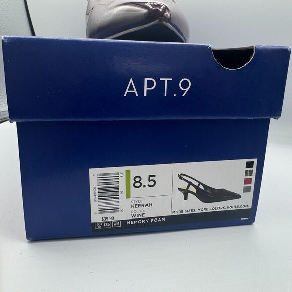 Apt 9 Keerah Wine Size 8.5 M Shoes Patent Leather Strappy Pointed Toe 2.5" Heel - Picture 9 of 9
